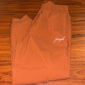 YOUNGLA Men's Athletic Burnt Orange Jogger Pants Sz XL